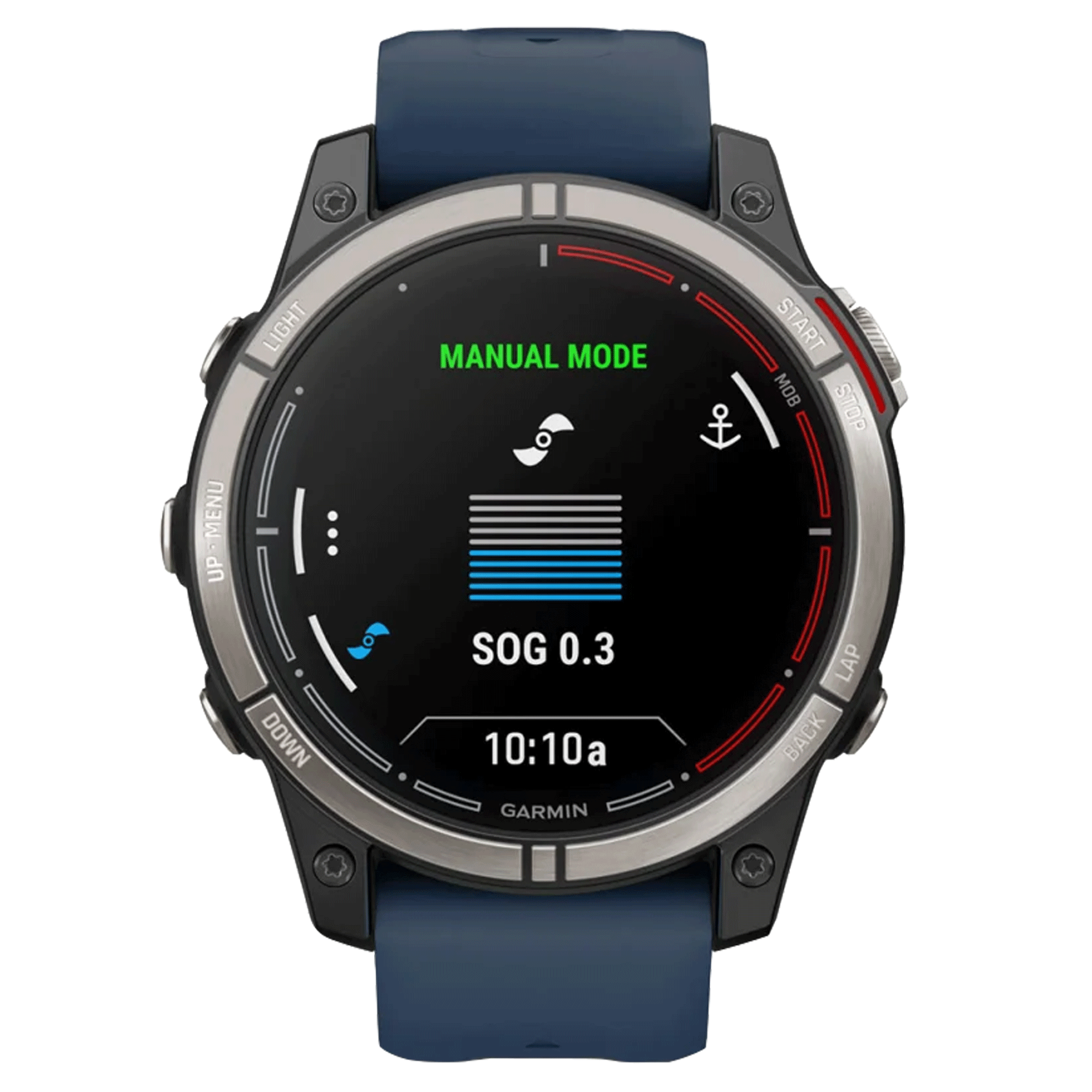 Montre Garmin Quatix 7 Pro GPS Marine écran AMOLED bracelet silicone bleu 47 mm 010-02803-81
