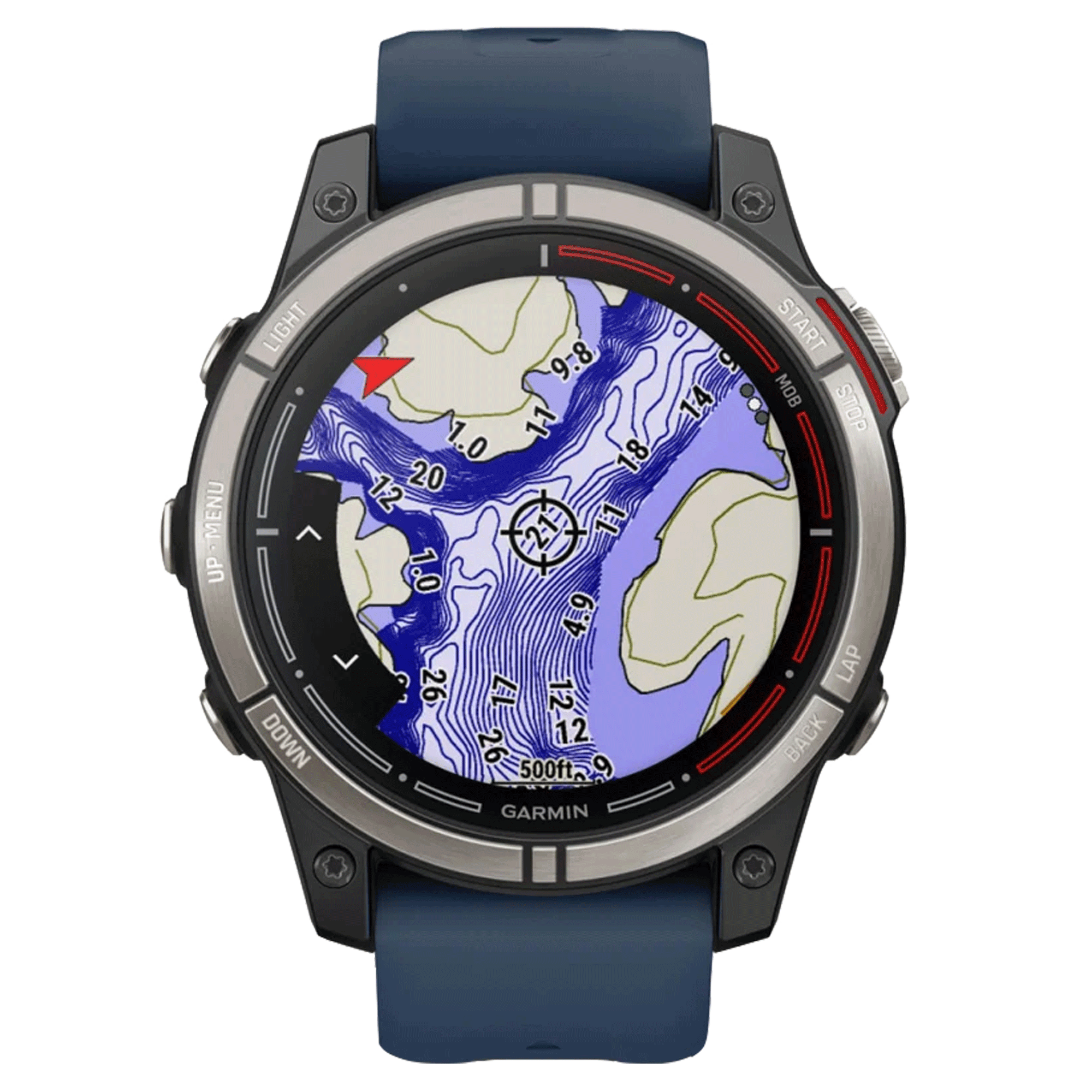 Montre Garmin Quatix 7 Pro GPS Marine écran AMOLED bracelet silicone bleu 47 mm 010-02803-81
