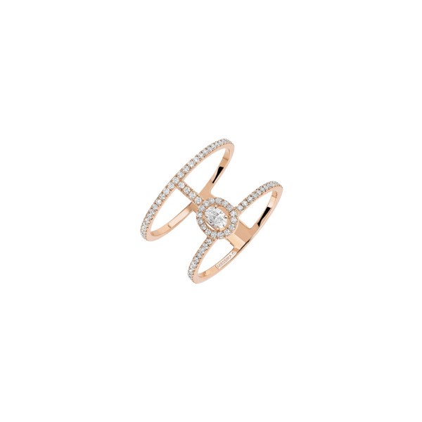 Bague Messika Glam'Azone 2 rangs Pavée en or rose et diamants - Soldat_PL