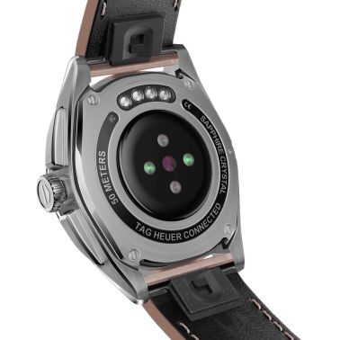 Montre TAG Heuer Connected Calibre E4 Edition cuir rose métallisé lunette acier bracelet cuir rose 42 mm SBR8010.BC6658