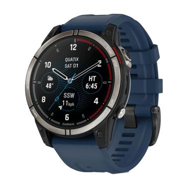 Montre Garmin Quatix 7 Sapphire Edition écran AMOLED bracelet silicone bleu 47 mm 010-02582-61