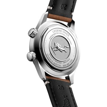 Longines Legend Diver automatic watch black dial brown leather strap 39 mm L3.764.4.50.0