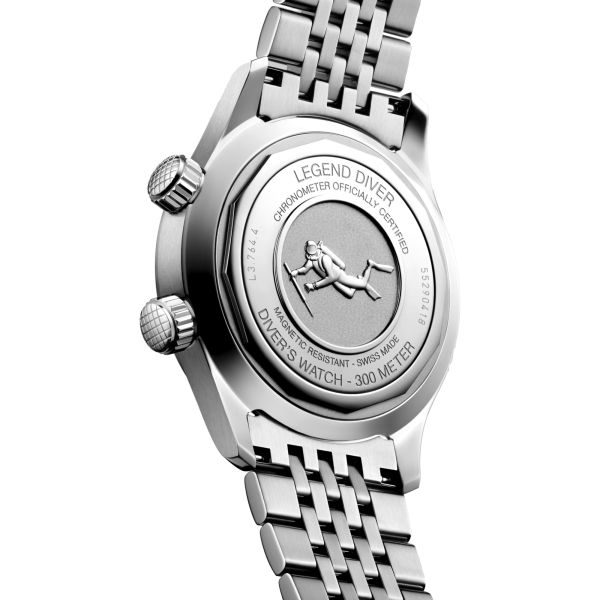 Longines Legend Diver automatic watch black dial steel bracelet 39 mm L3.764.4.50.6