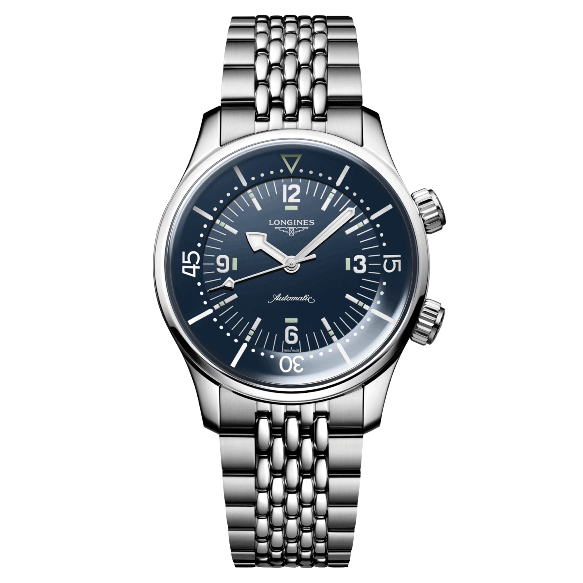 Montre Longines Legend Diver automatique cadran bleu bracelet acier 39 mm L3.764.4.90.6