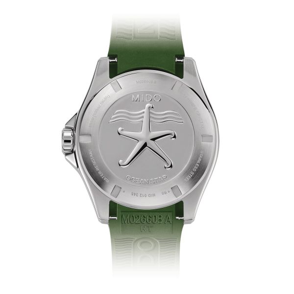 Montre Mido Ocean Star 600 Chronometer COSC automatique lunette verte cadran noir bracelet acier 43,5 mm M026.608.11.051.01