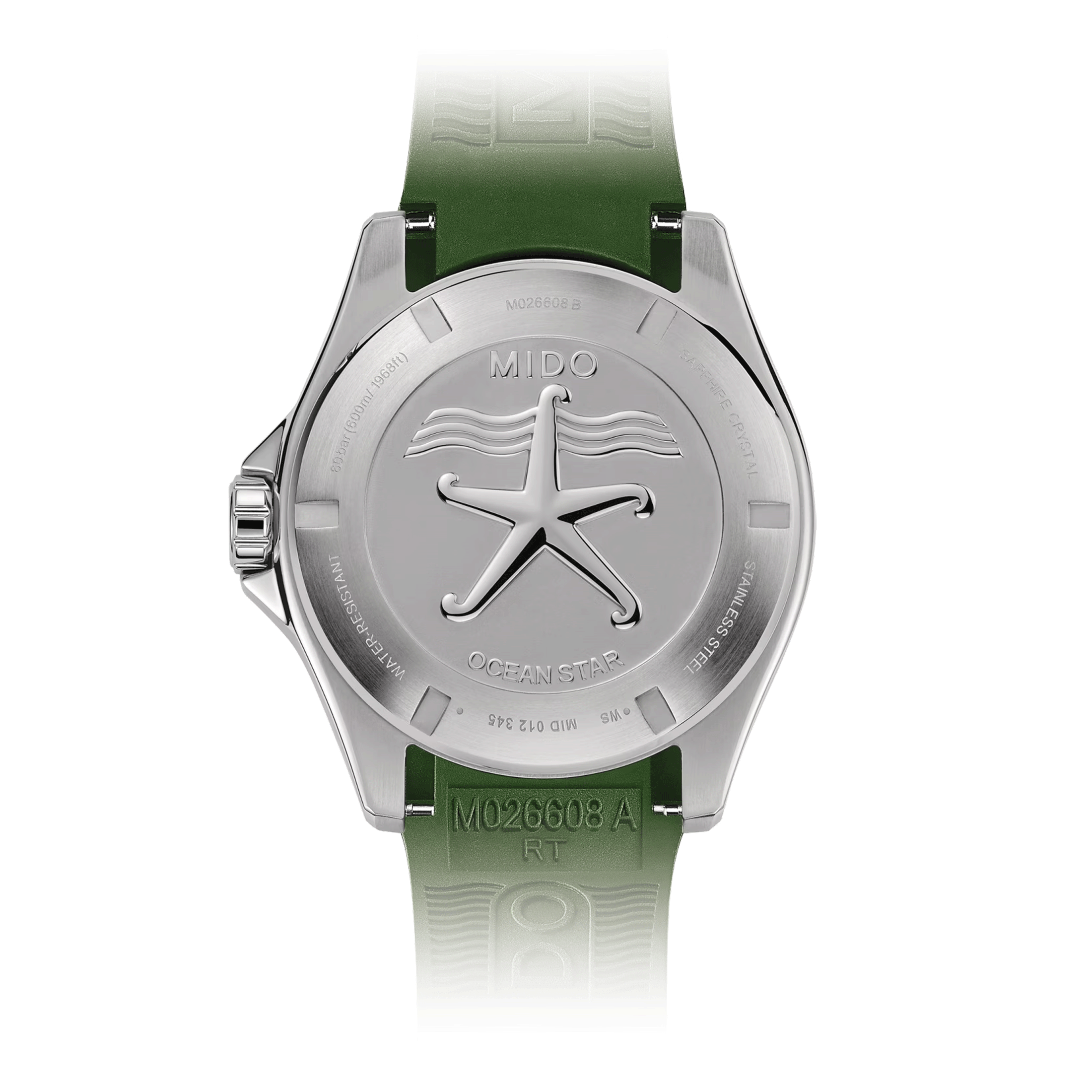 Montre Mido Ocean Star 600 Chronometer COSC automatique lunette verte cadran noir bracelet acier 43,5 mm M026.608.11.051.01