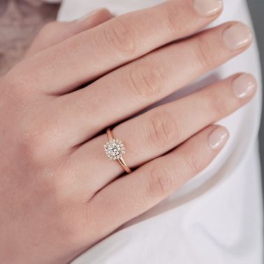 Solitaire Lepage Jolie-Rose en or blanc et diamants