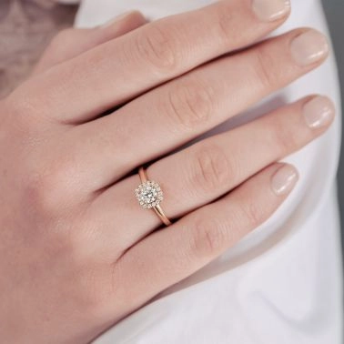 Solitaire Lepage Jolie-Rose en or blanc et diamants