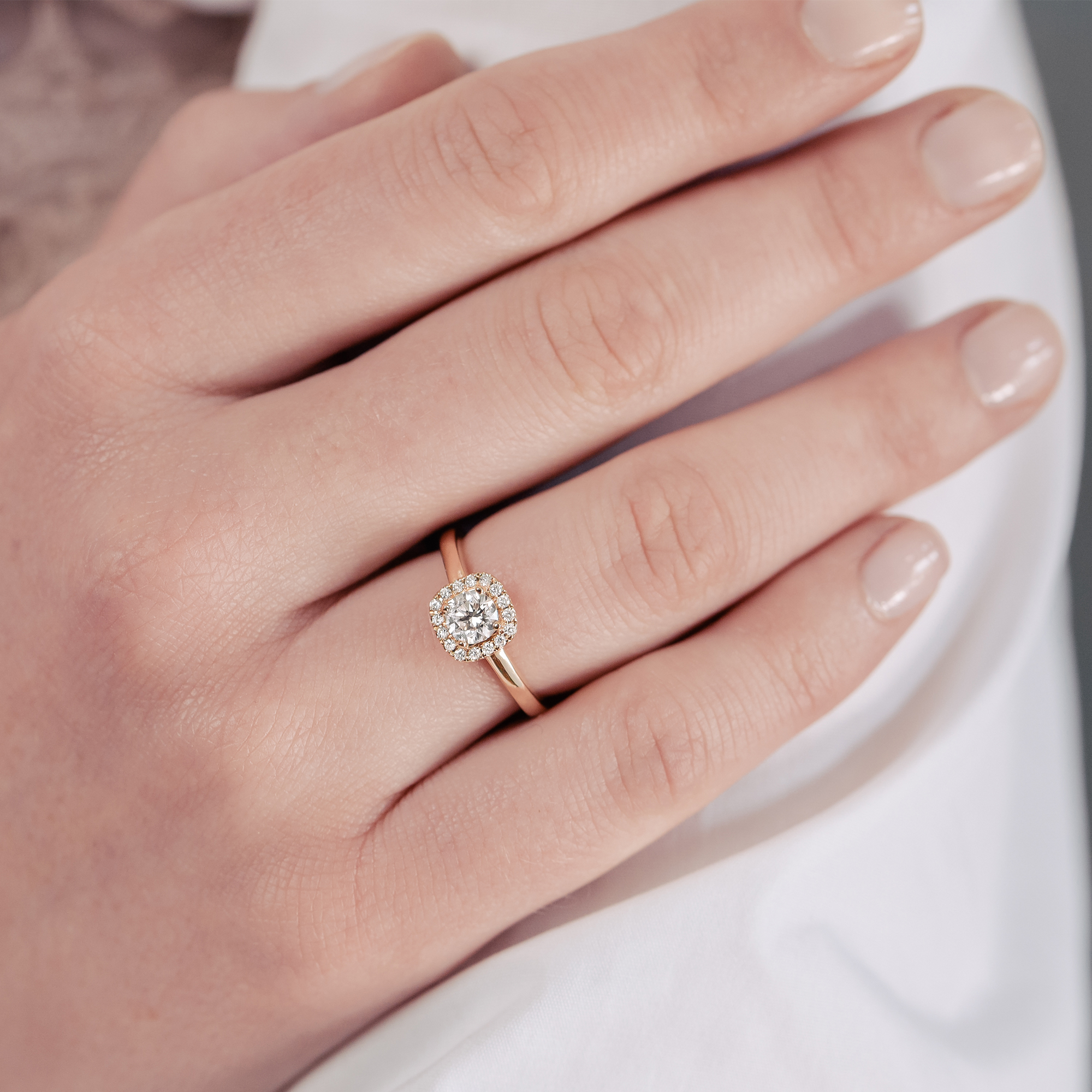 Solitaire Lepage Jolie-Rose en or blanc et diamants