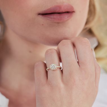 Solitaire Lepage Madame Rose en or blanc et diamants