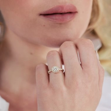 Solitaire Lepage Madame Rose en or blanc et diamants