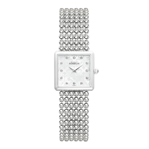 Montre Michel Herbelin Perles quartz cadran nacre bracelet acier 24 mm