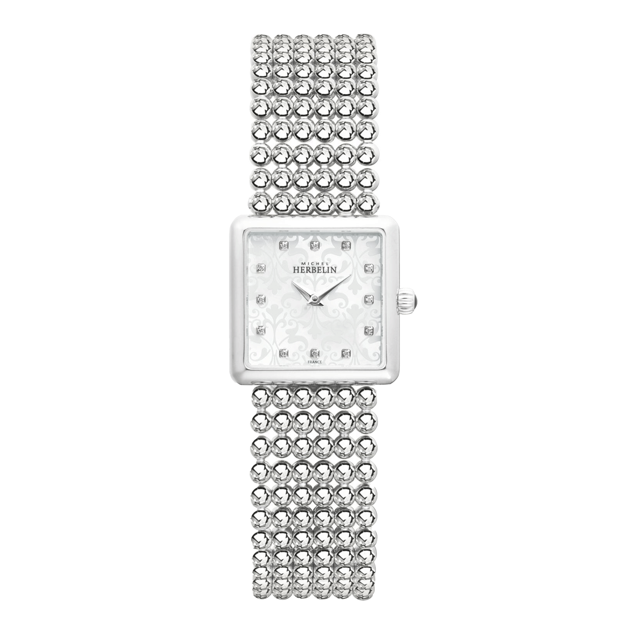 Montre Michel Herbelin Perles quartz cadran nacre bracelet acier 24 mm