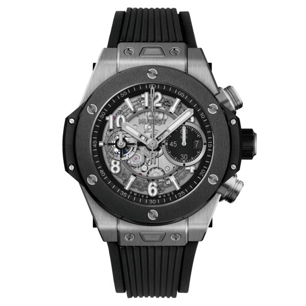 Montre Hublot Big Bang Unico Titanium Ceramic automatique cadran squelette 44 mm 421.NM.1170.RX