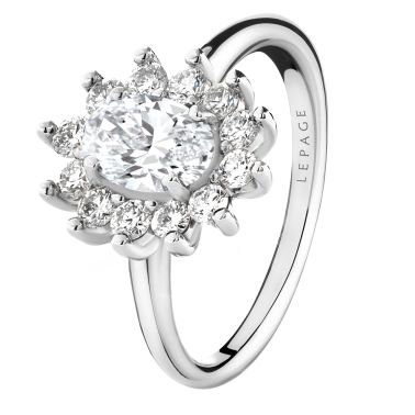 Bague Lepage Daisy en or blanc et diamants