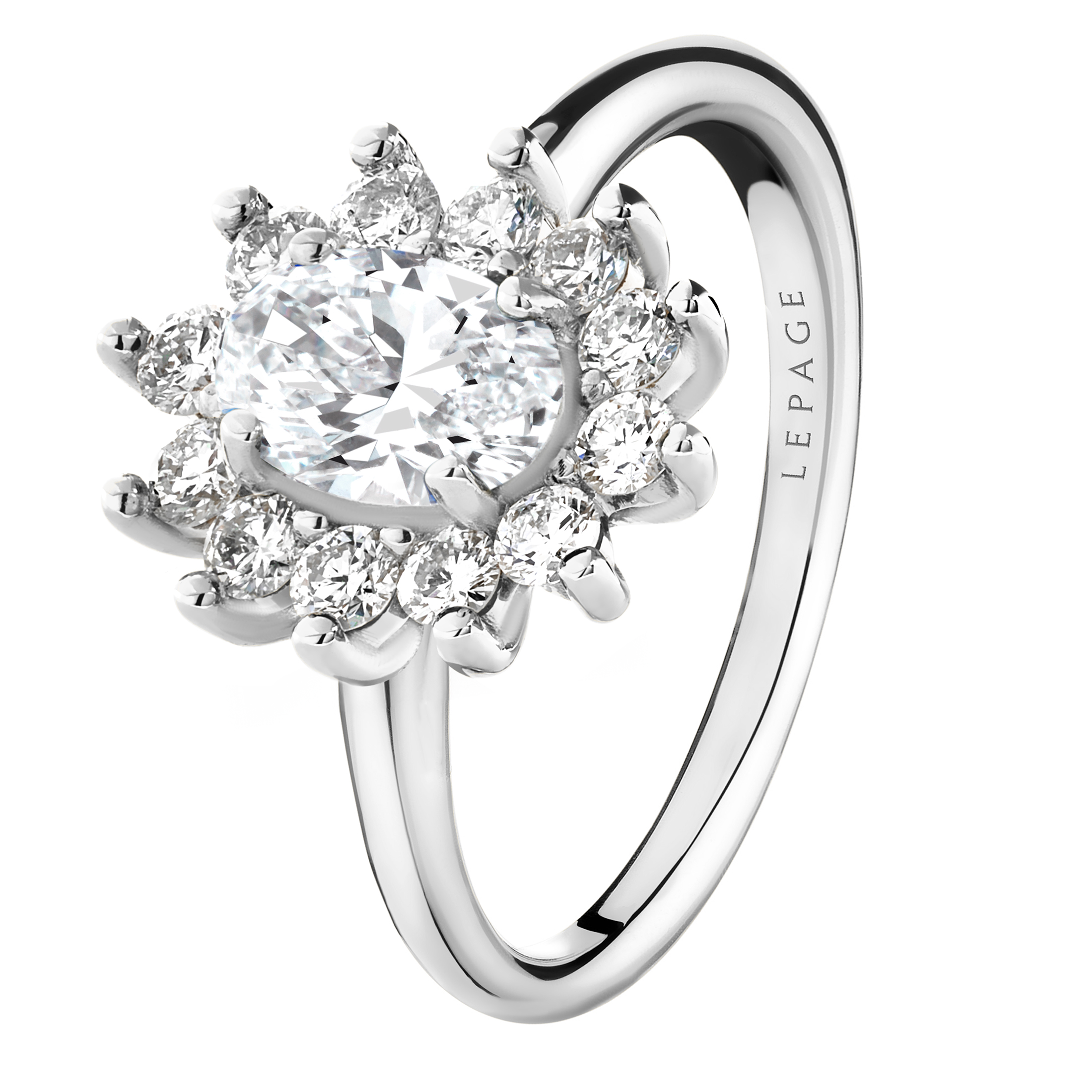 Bague Lepage Daisy en or blanc et diamants