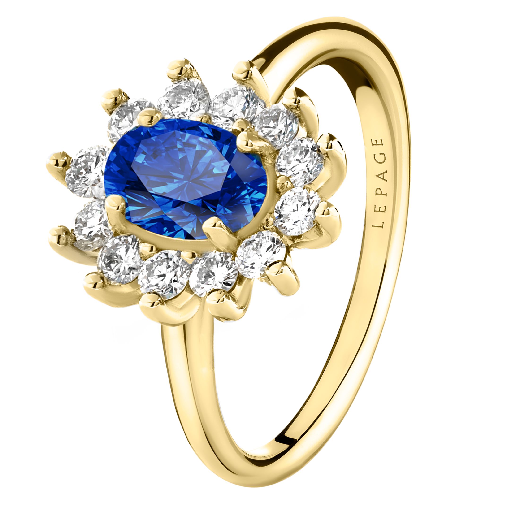 Bague Daisy en or jaune, saphir et diamants LEPAGE