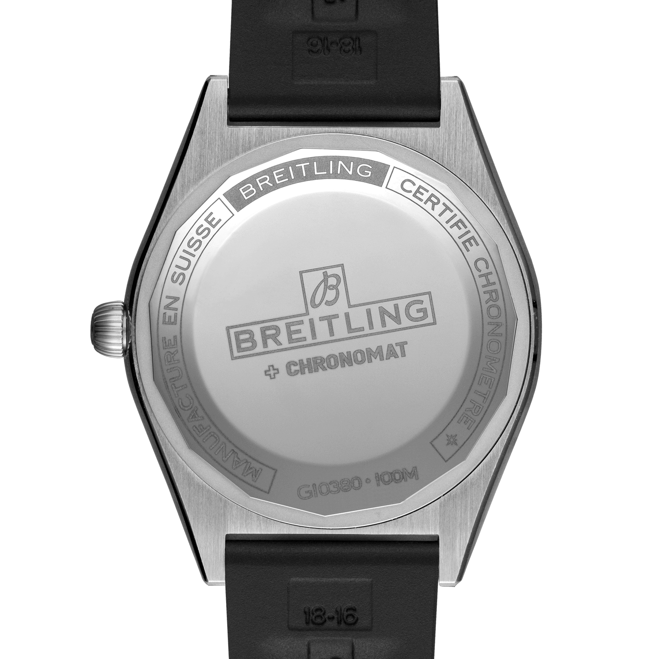 Montre Breitling Chronomat Automatic 36 Ice Blue lunette sertie cadran bleu bracelet caoutchouc noir 36 mm G10380591C1S1