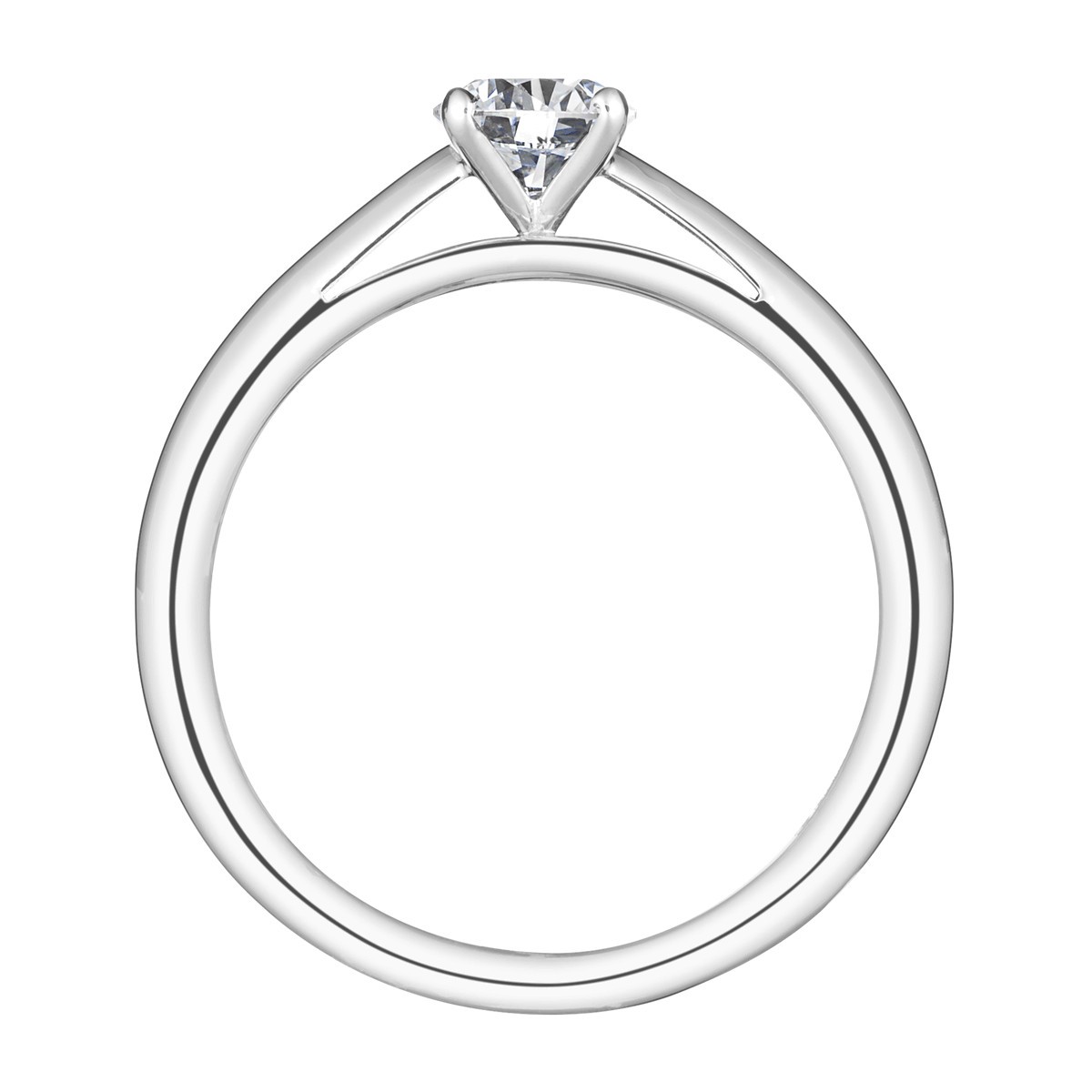 Solitaire Lepage Promesse en or blanc diamant brillant - Front