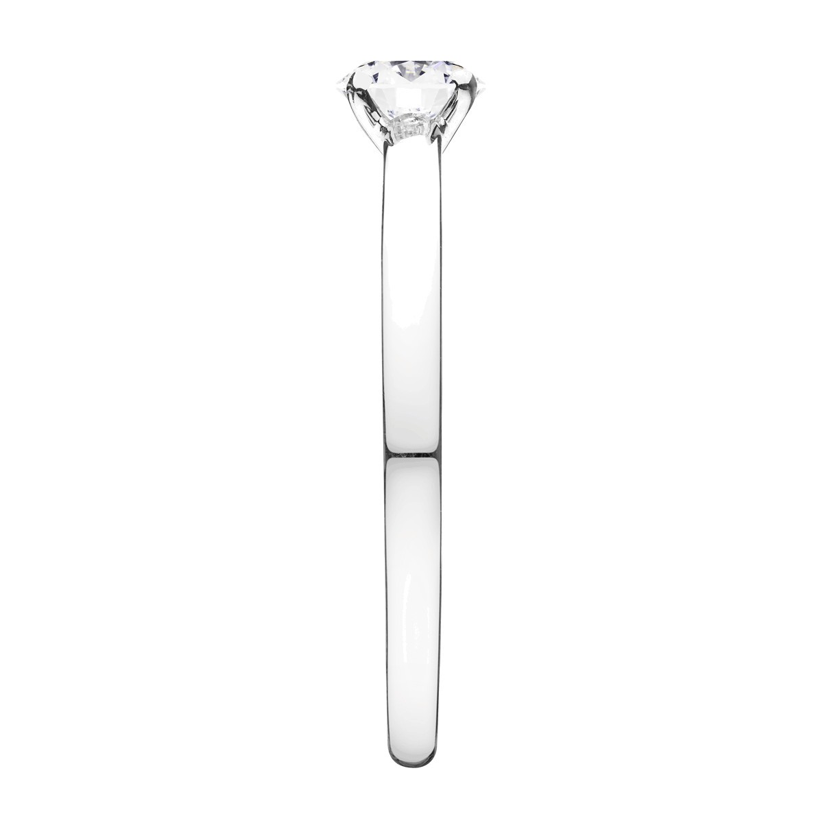 Solitaire Lepage Promesse en or blanc diamant brillant - Side