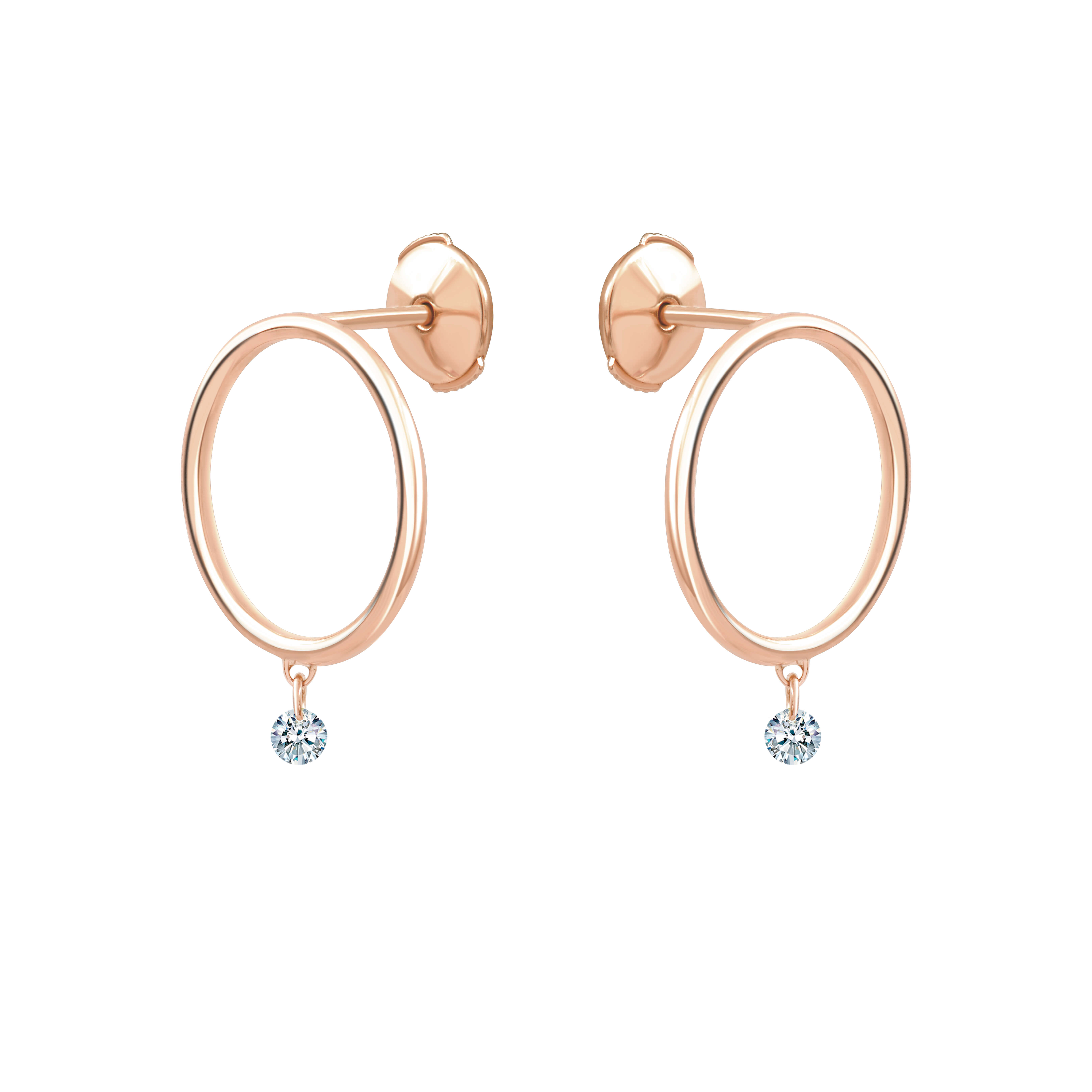 La Brune et La Blonde Excentrique earrings in rose gold and diamonds