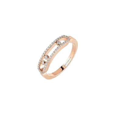 Bague Messika Baby Move Pavée en or rose et diamants - Soldat_PL