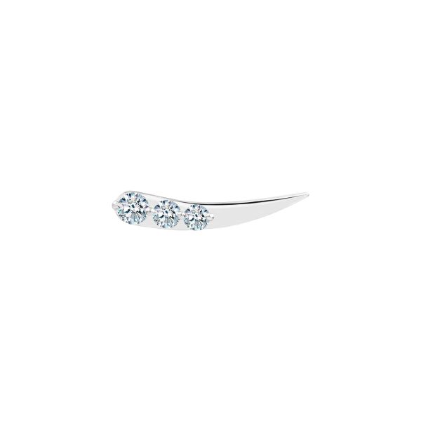 Boucle d'oreille gauche La Brune et la Blonde Stardust en or blanc et diamants 0,22 carat