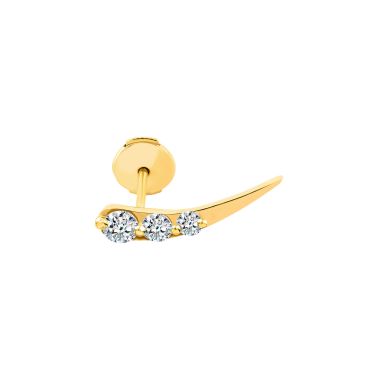 La Brune et La Blonde Stardust left earring in yellow gold and diamonds 0.32 carats