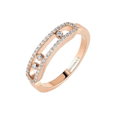 Bague Messika Baby Move Pavée en or rose et diamants