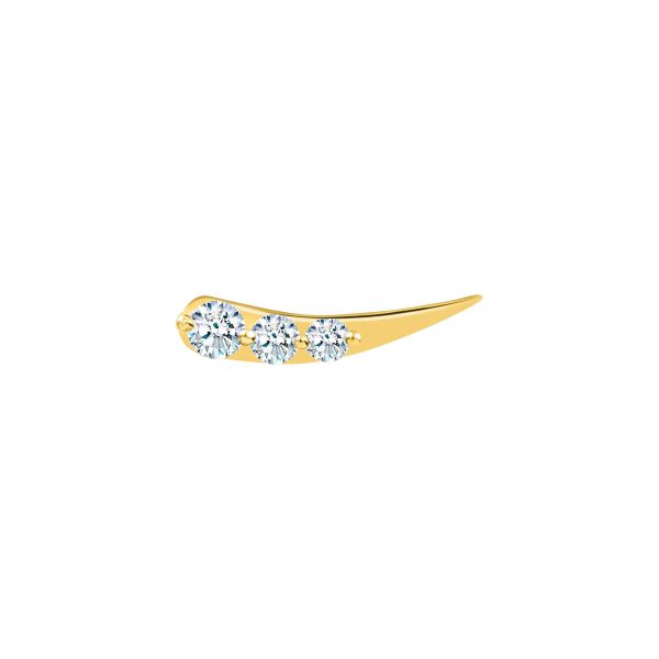 La Brune et La Blonde Stardust left earring in yellow gold and diamonds 0.32 carats