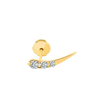 Boucle d'oreille gauche La Brune et la Blonde Stardust en or jaune et diamants 0,22 carat