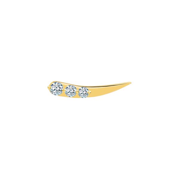 Boucle d'oreille gauche La Brune et la Blonde Stardust en or jaune et diamants 0,22 carat