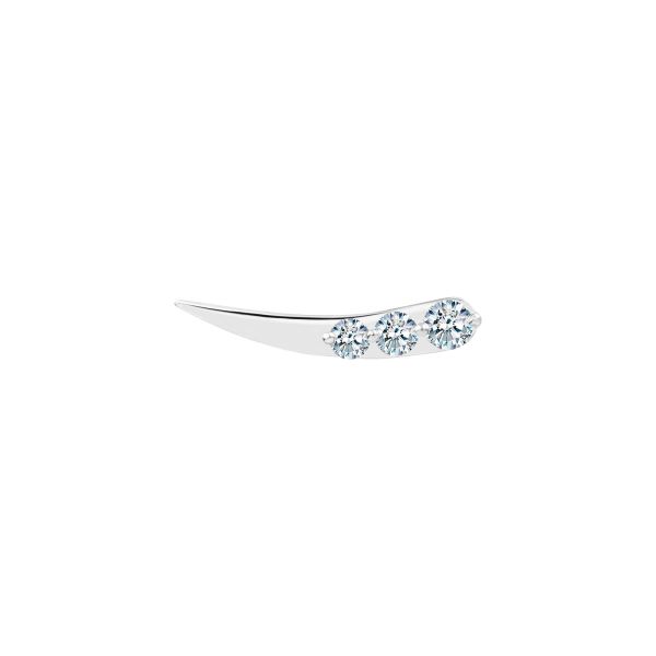 Boucle d'oreille droite La Brune et la Blonde Stardust en or blanc et diamants 0,22 carat