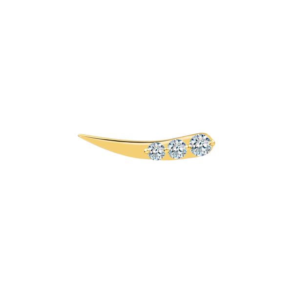 Boucle d'oreille droite La Brune et la Blonde Stardust en or jaune et diamants 0,22 carat