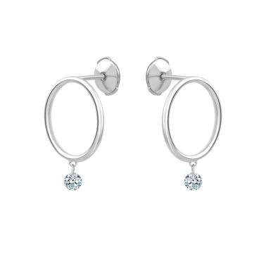 La Brune et La Blonde Excentrique earrings in white gold and diamonds