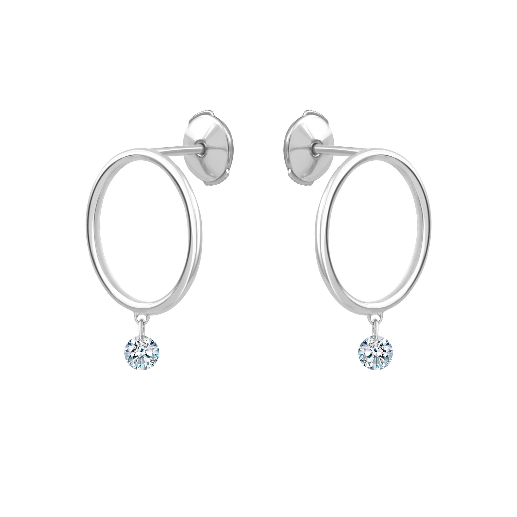 La Brune et La Blonde Excentrique earrings in white gold and diamonds