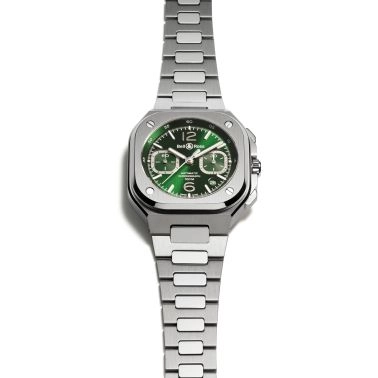 Bell & Ross BR 05 Chrono automatic green dial steel bracelet 42 mm