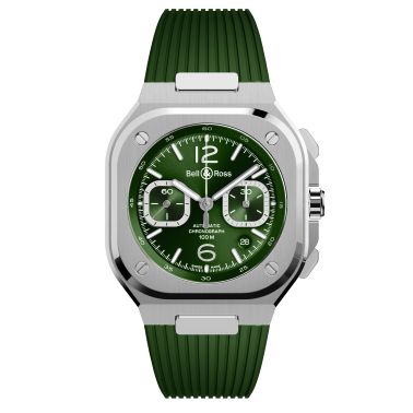 Bell & Ross BR 05 Chrono automatic green dial rubber strap 42 mm