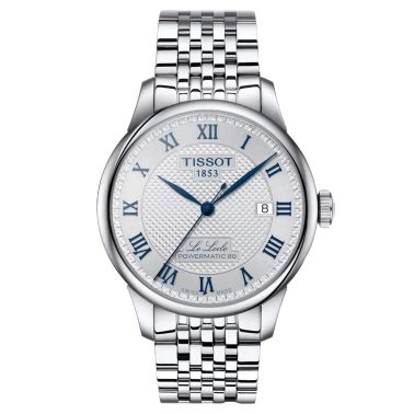 Montre Tissot T-Classic Le Locle Powermatic 80 20th Anniversary automatique cadran argent bracelet acier 39,3 mm T006.407.11.033