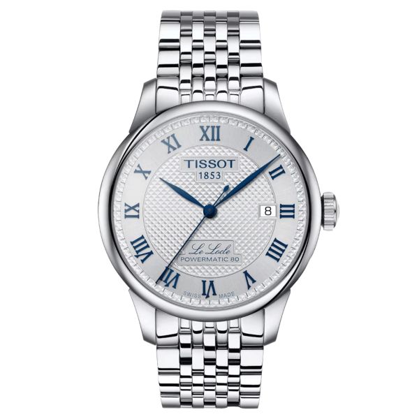 Montre Tissot T-Classic Le Locle Powermatic 80 20th Anniversary automatique cadran argent bracelet acier 39,3 mm T006.407.11.033