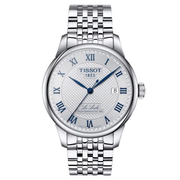 Tissot T-Classic Le Locle Powermatic 80 20th Anniversary automatic watch silver dial stainless steel bracelet 39.3 mm