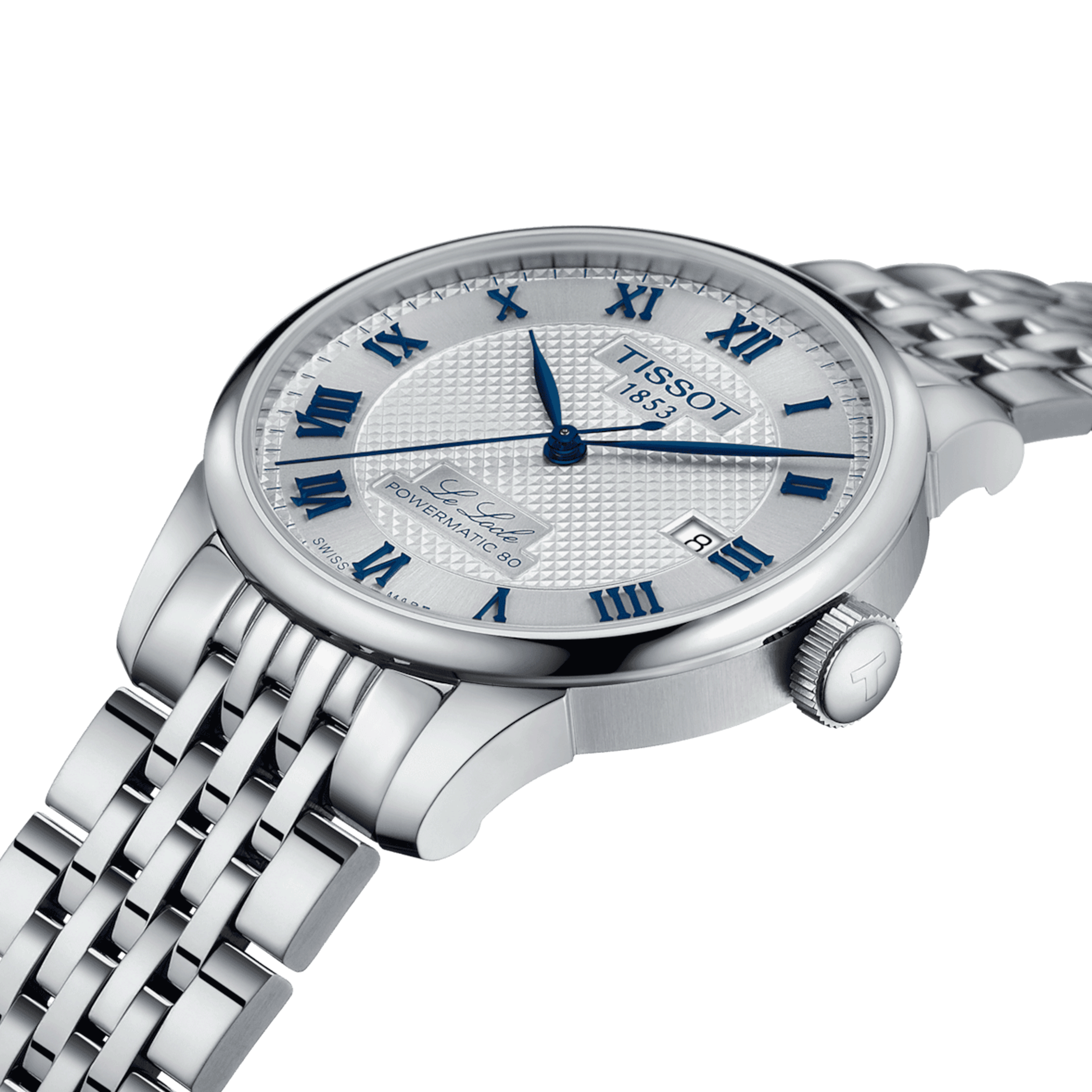 Montre Tissot T-Classic Le Locle Powermatic 80 20th Anniversary automatique cadran argent bracelet acier 39,3 mm T006.407.11.033