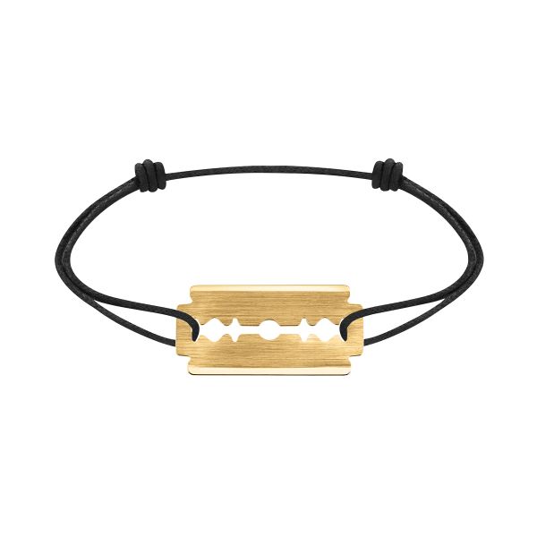 Bracelet dinh van Lame de rasoir en or jaune sur cordon 350201