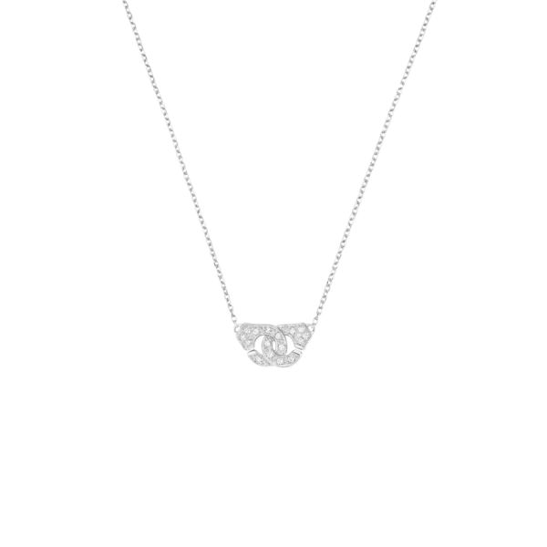 Collier Menottes dinh van R8 en or blanc et diamants 601222