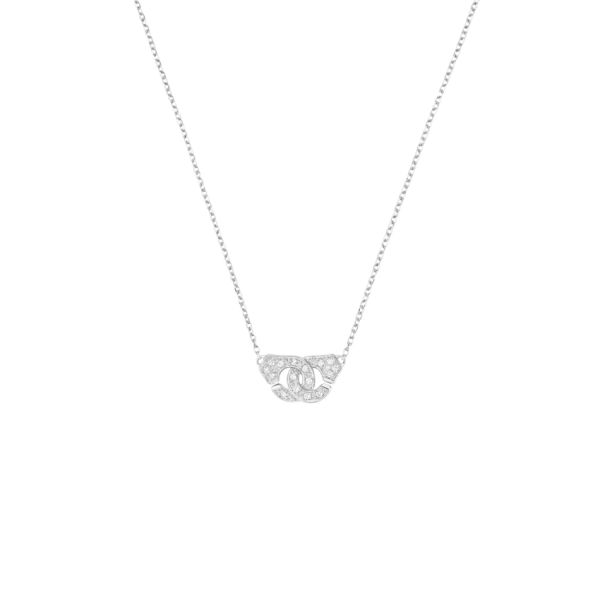Menottes dinh van R8 necklace in white gold and diamonds