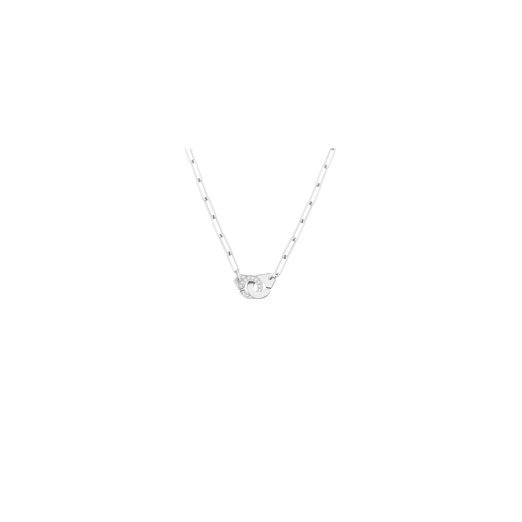 Menottes dinh van R12 necklace in white gold and diamonds Lepage
