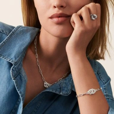 Collier Menottes dinh van R12 en or blanc et diamants 652212