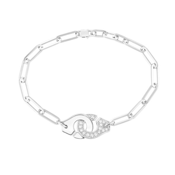 Menottes dinh van R12 bracelet in white gold and diamonds