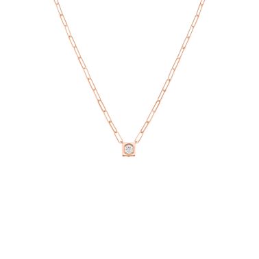 dinh van Le Cube Diamant large model necklace in rose gold and diamonds