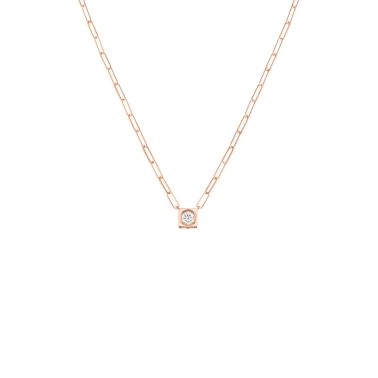 dinh van Le Cube Diamant large model necklace in rose gold and diamonds